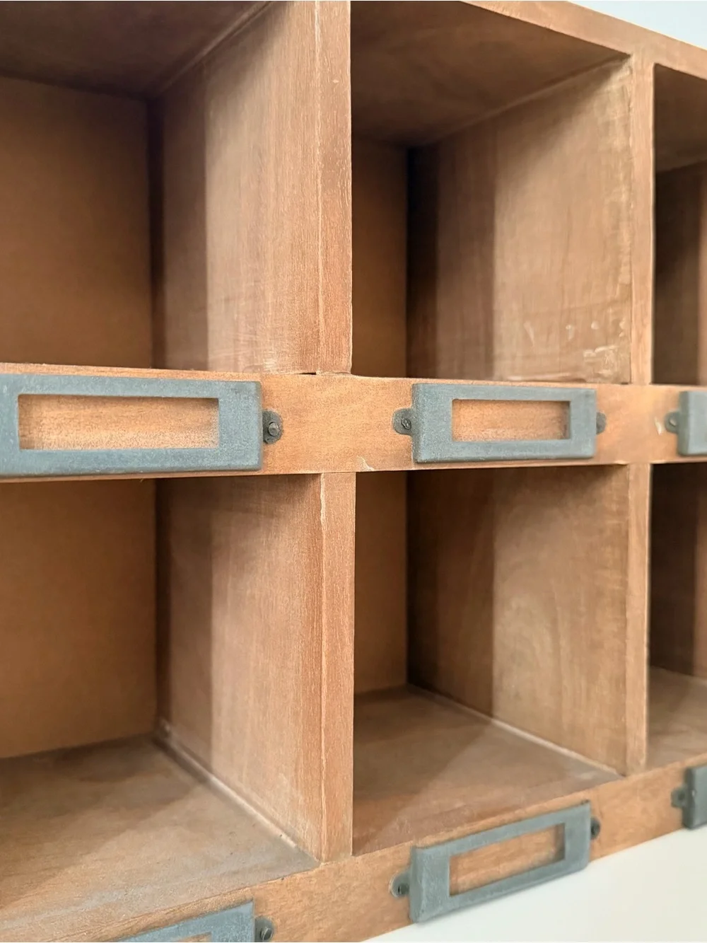 Rustic Wooden 6-Cubby Organizer - Brown